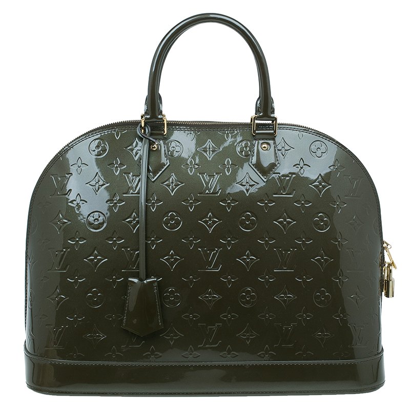 Pre Owned Louis Vuitton Gris Art Deco Monogram Vernis Alma GM Bag