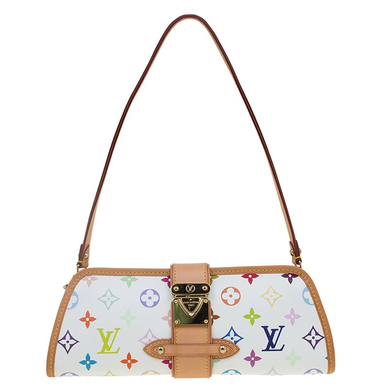 Pre Owned حقيبة يد صغيرة لوي فيتون شيرلي متعددة الألوان مونوغرامي بيضاء