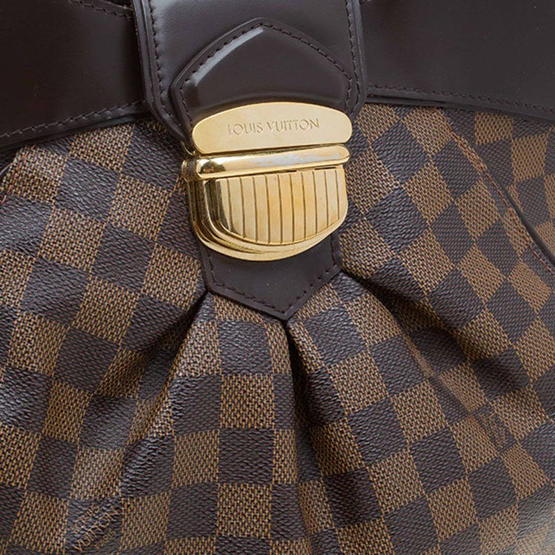 LOUIS VUITTON SISTINA PM N HANDBAG41542 IN EBENE DAMIER CANVAS HAND BAG  Brown Leather ref.549716 - Joli Closet