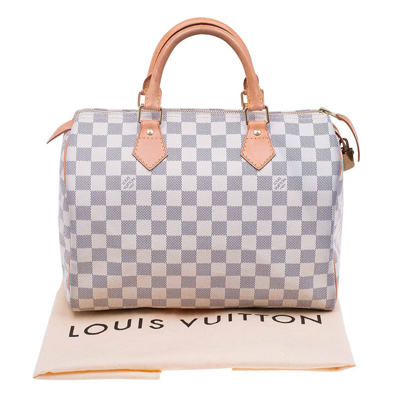 Louis Vuitton Damier Azur Canvas Speedy 30 Bag - Yoogi's Closet