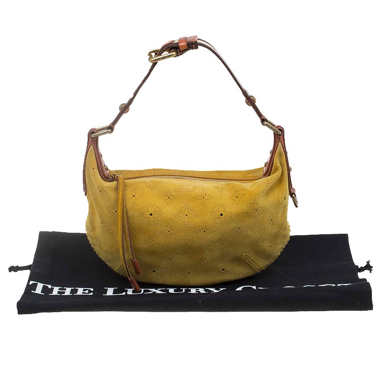 Louis Vuitton M95118 Yellow Monogram Perforated Suede Onatah GM Hobo Bag