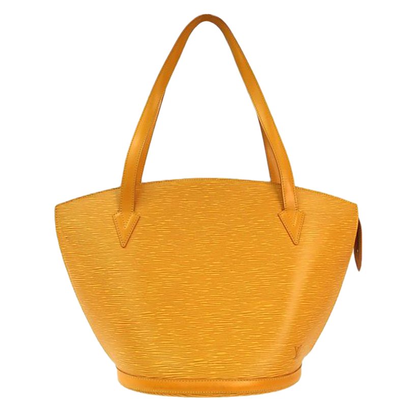 Pre Owned حقيبة لوي فيتون سان جاكس جلد أيبي صفراء تاسيل GM