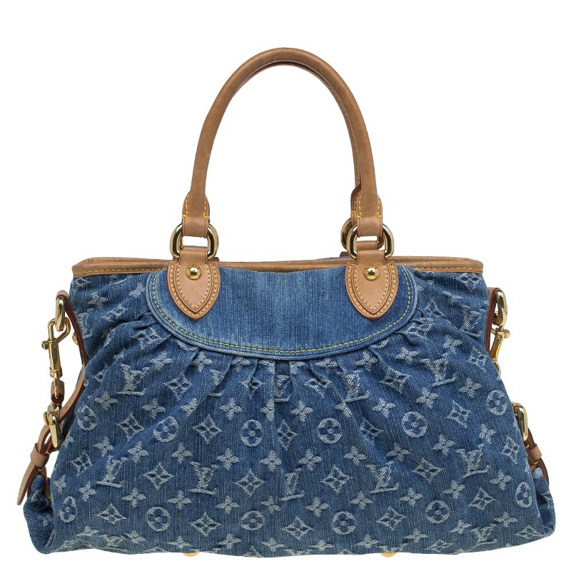 Louis Vuitton Monogram Denim Neo Cabby Mm Hand Bag Blue M95349 Lv