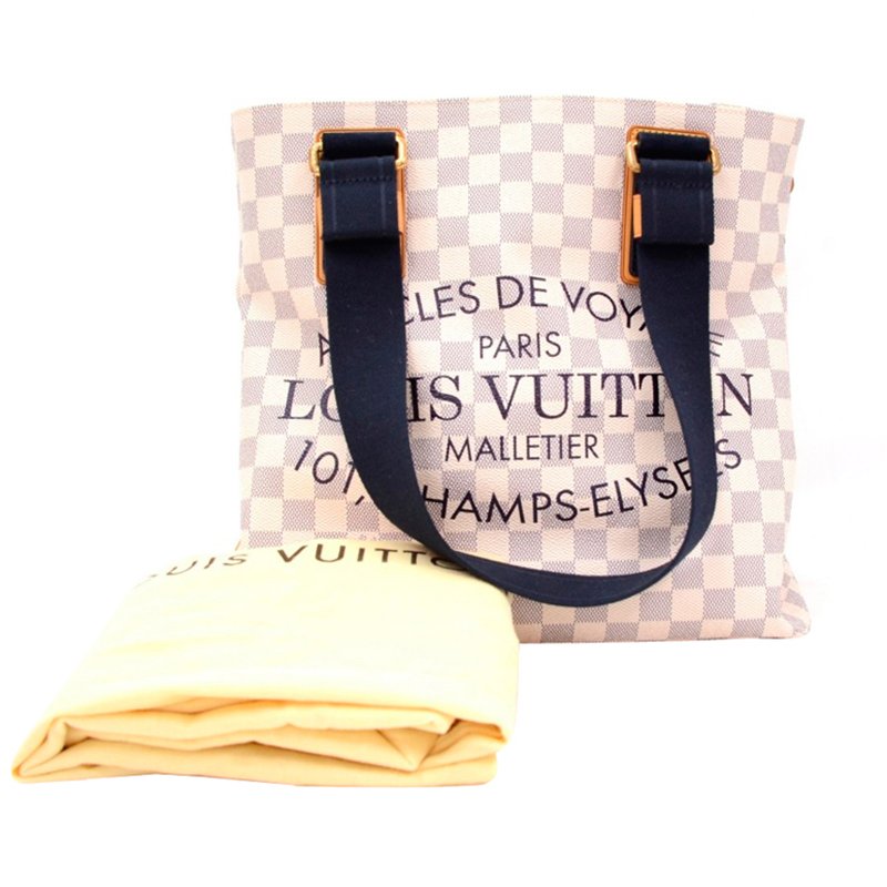 Louis Vuitton 200 Blue Canvas Shoulder Tote Bag & LV Amsterdam Guide Book