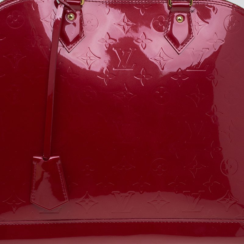 LOUIS VUITTON M93595 Vernis Alma GM Hand Bag Bordeaux Red Ex++