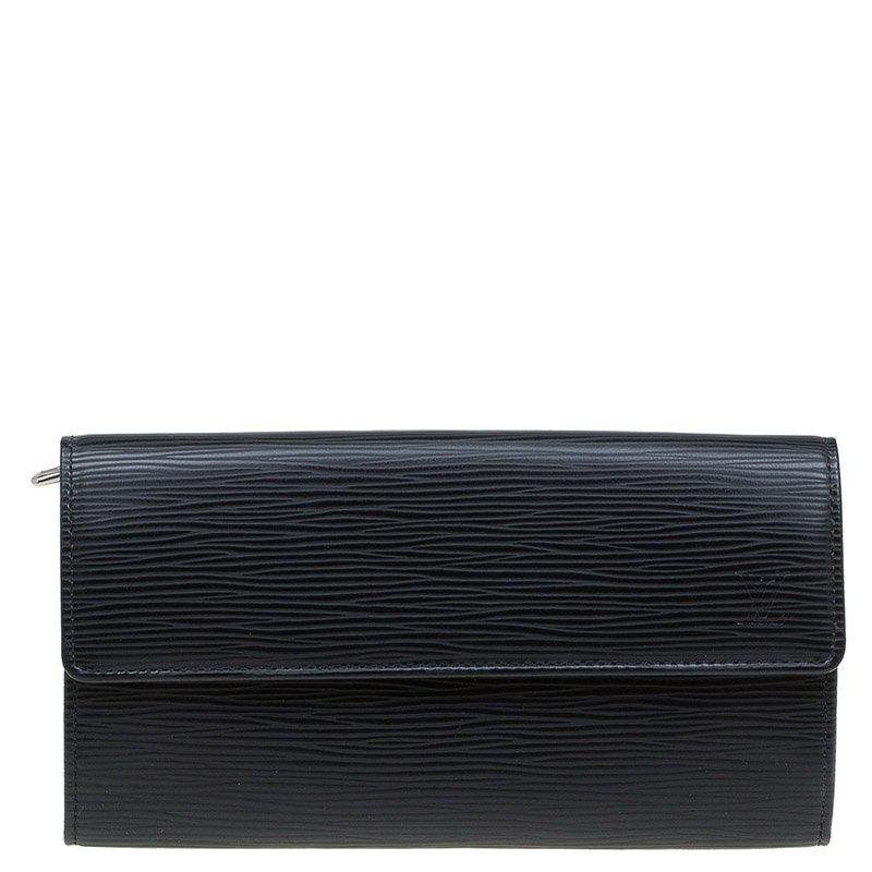 Louis Vuitton Black Epi Leather Sarah Continental Wallet