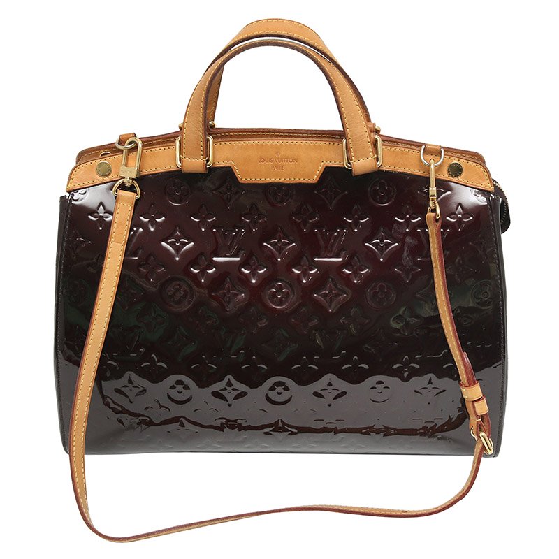 Pre Owned Louis Vuitton Amarante Monogram Vernis Brea GM Bag