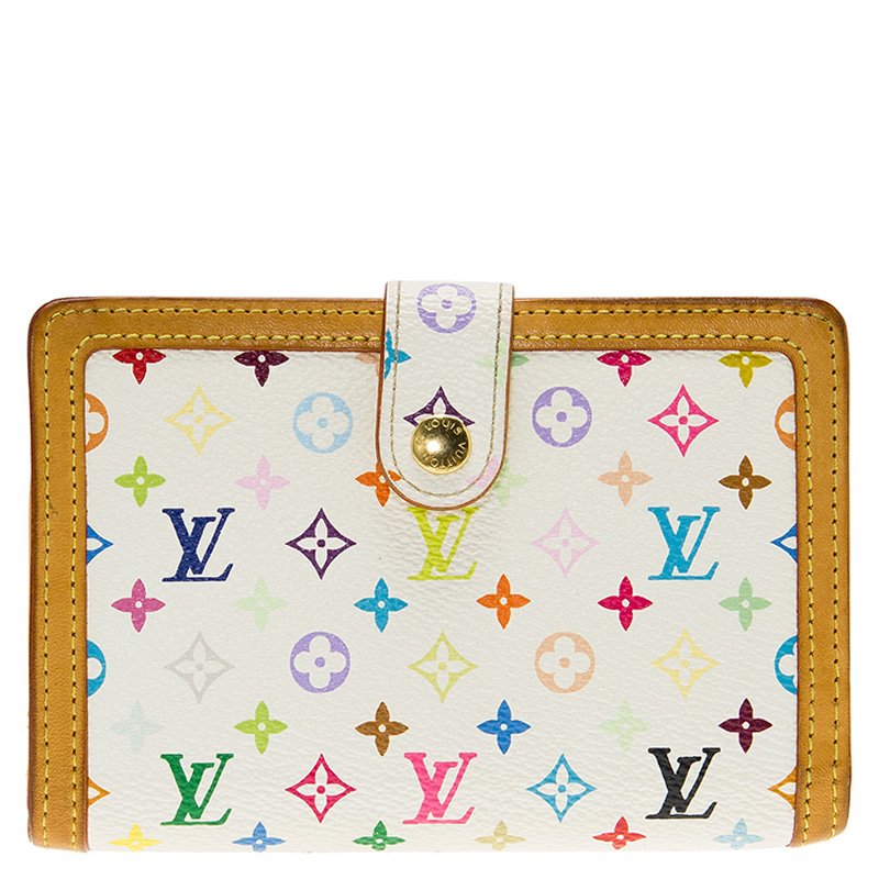 Louis Vuitton White Multicolore Monogram Canvas French Purse Wallet
