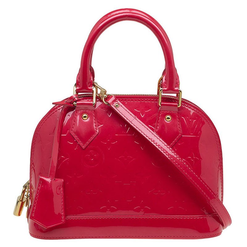 Pre Owned Louis Vuitton Rouge Grenadin Monogram Vernis Alma BB Bag