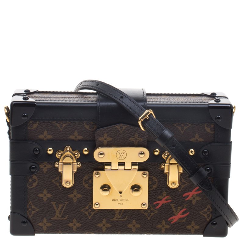 Pre Owned Louis Vuitton Black Monogram Canvas Petite Malle Bag
