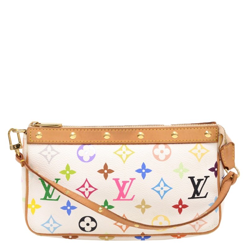 مملوكة مسبقًا Louis Vuitton White Monogram Multicolore Pochette Accessoires