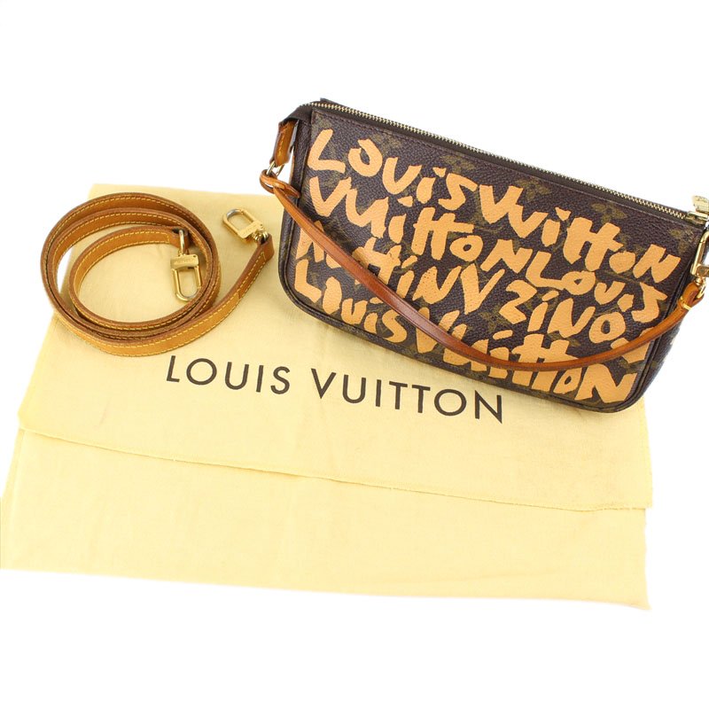 Louis Vuitton Beige Monogram Canvas Limited Edition Graffiti Stephen  Sprouse Pochette Accessoiries Louis Vuitton