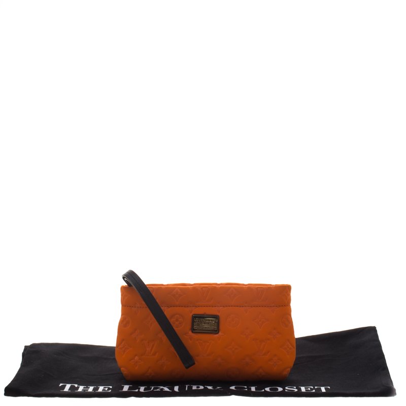 Louis Vuitton Limited Edition Orange Monogram Scuba Clutch Bag