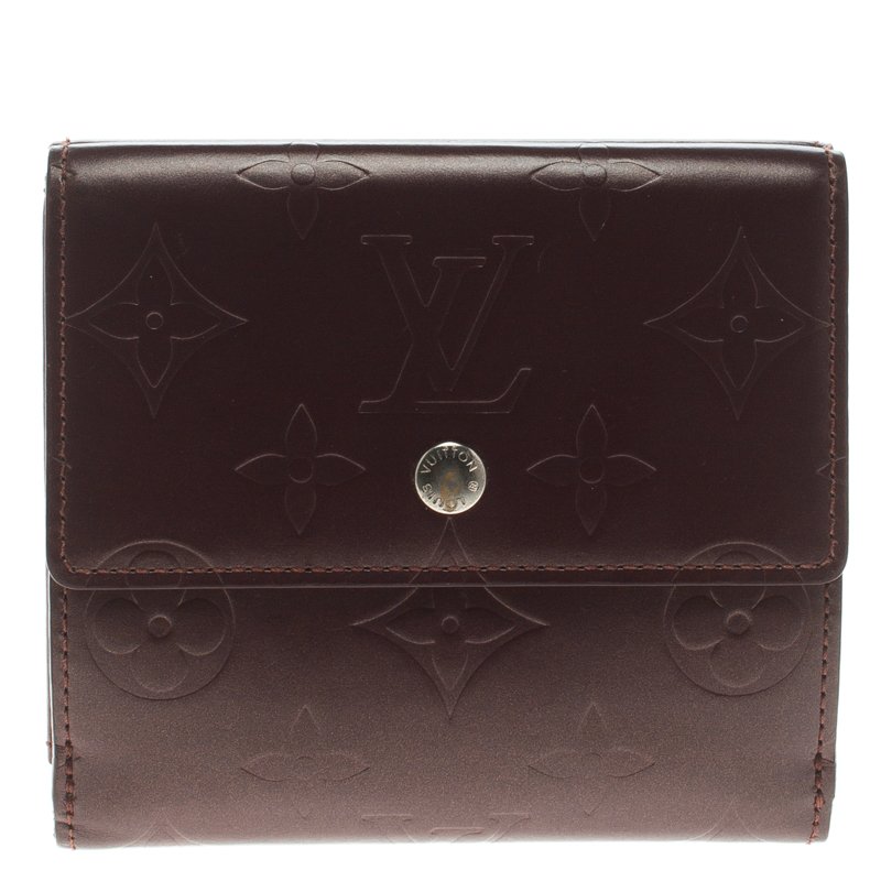 Louis Vuitton Maroon Monogram Vernis Elise Wallet