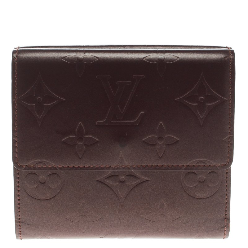 Louis Vuitton Vernis Elise Carte de Viste Burgundy Bi-Fold Wallet LHLRXDE 144020007255