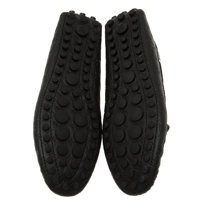 Louis Vuitton Black Leather Gloria Bow Slip On Loafers Size 37 For Sale at  1stDibs