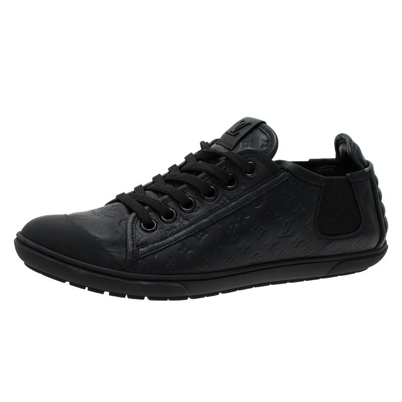 Louis Vuitton Black Monogram Leather Toucan Sneakers Size 39.5