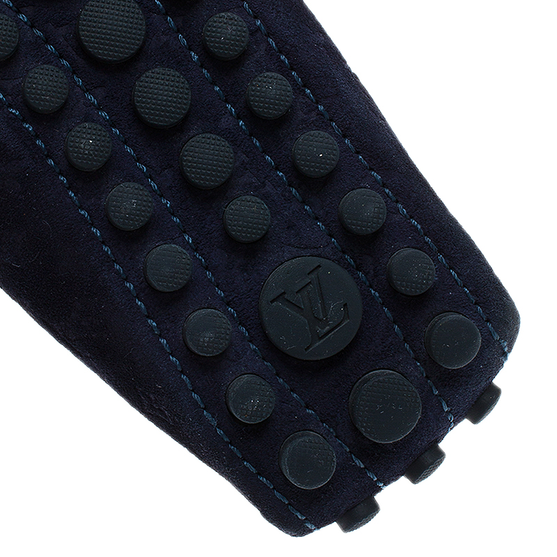 Louis Vuitton Navy Blue Monogram Embossed Suede Gloria Loafers Size 39 Louis Vuitton | TLC