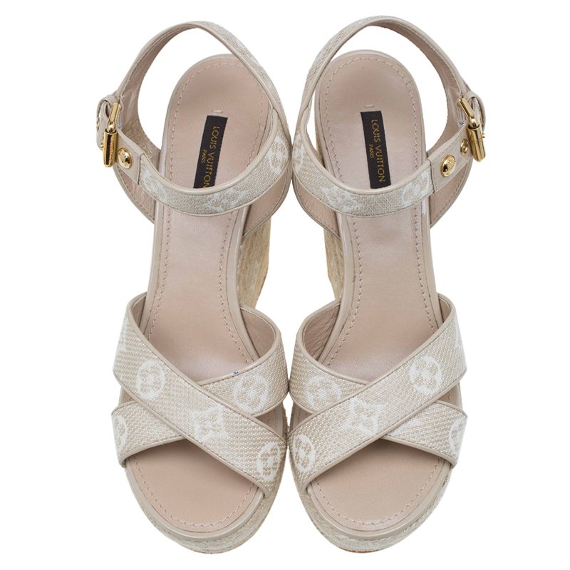 Louis Vuitton Monogram Womens Sandals 2023-24FW, Beige, 38.0(Confirmation Required)