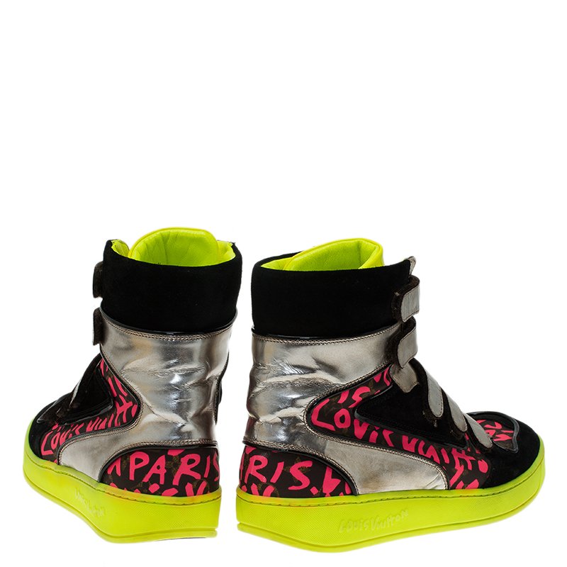 Louis Vuitton Multicolor Neon Graffiti Stephen Sprouse High Top Sneakers  Size 37