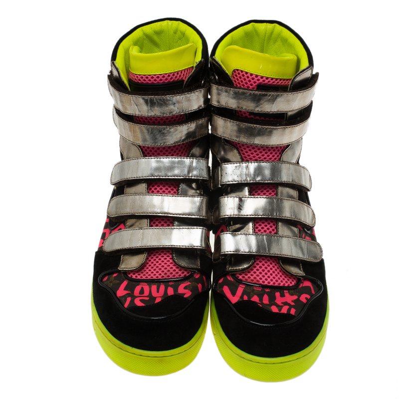Louis Vuitton Neon Graffiti Stephen Sprouse High Top Sneakers Size 39.5  Louis Vuitton