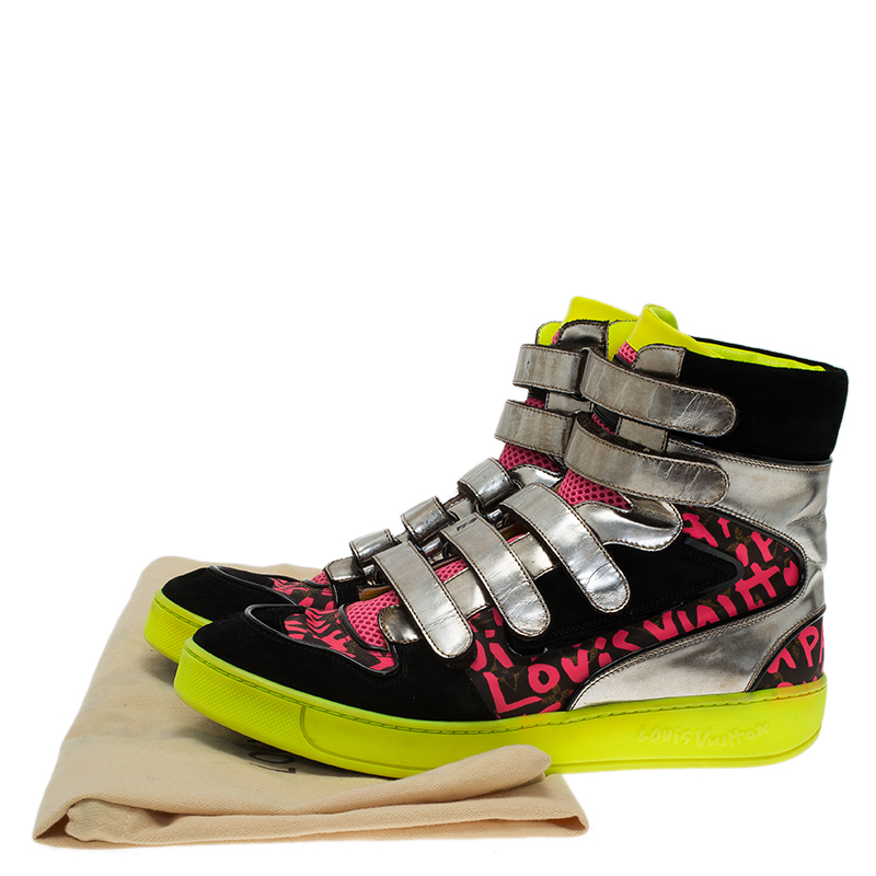 Louis Vuitton Neon Graffiti Stephen Sprouse High Top Sneakers Size 39.5
