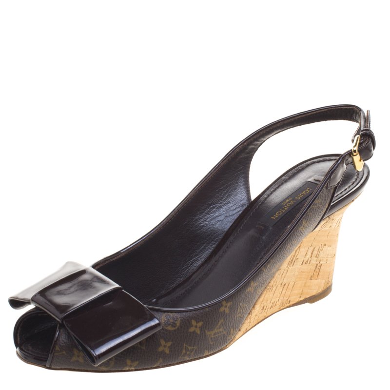 Louis Vuitton Tricolor Damier Calf Hair Bow Slide Sandals Size 38 Louis  Vuitton