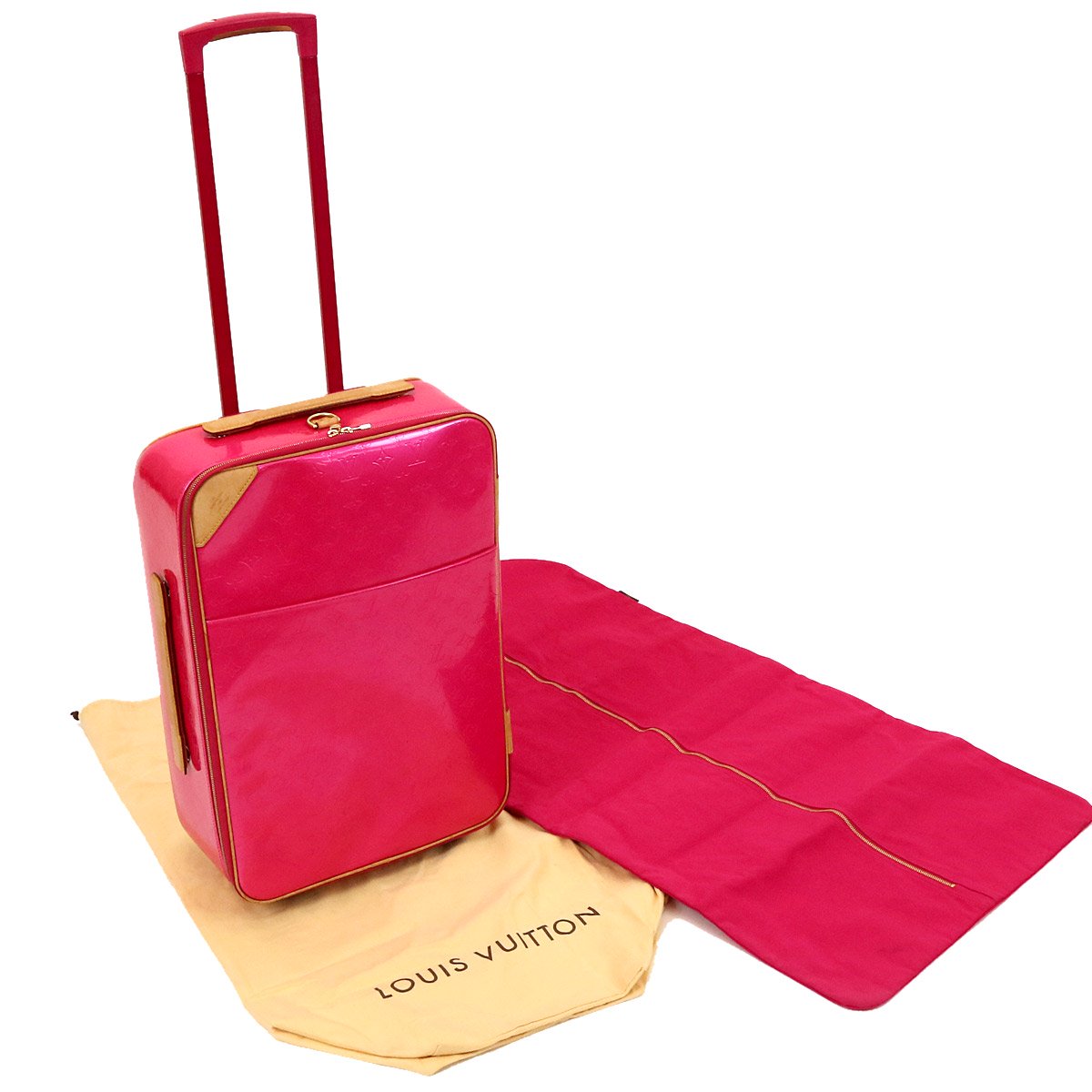 Louis Vuitton Rose Pop Monogram Vernis Pegase 55 Suitcase Louis