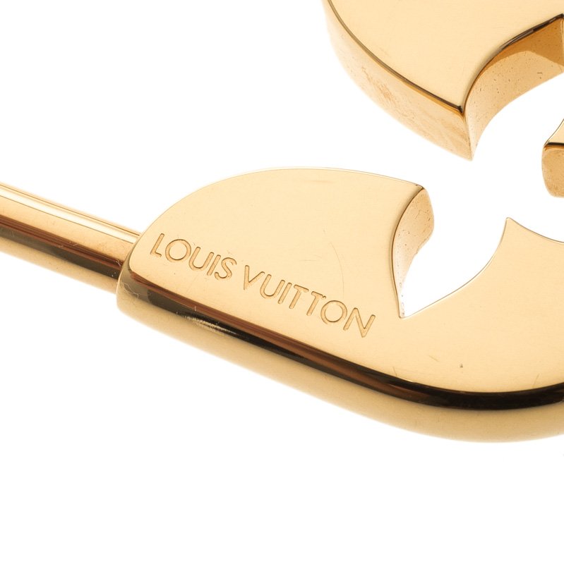 Louis Vuitton Safety Pin Gold Tone Key Holder / Bag Charm Louis