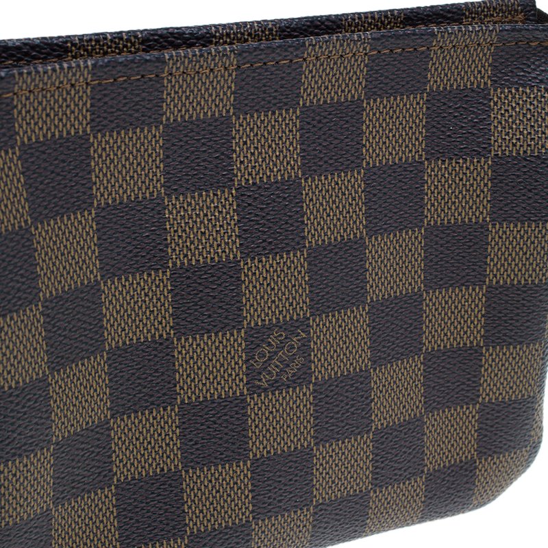 LOUIS VUITTON Damier Ebene Trousse Make Up Bag Pochette 1250905