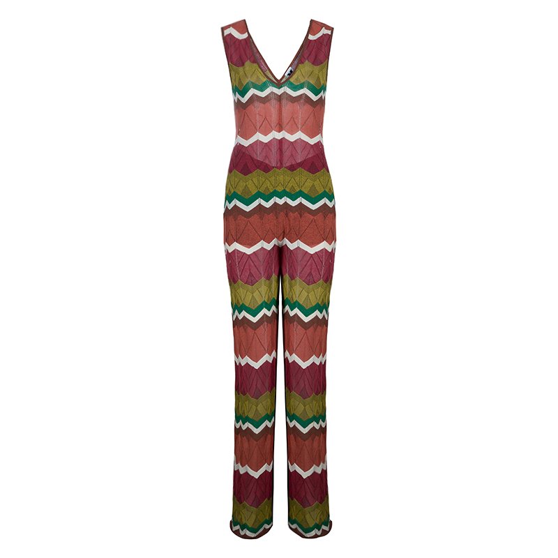 M Missoni Multicolor Zig Zag Jumpsuit S