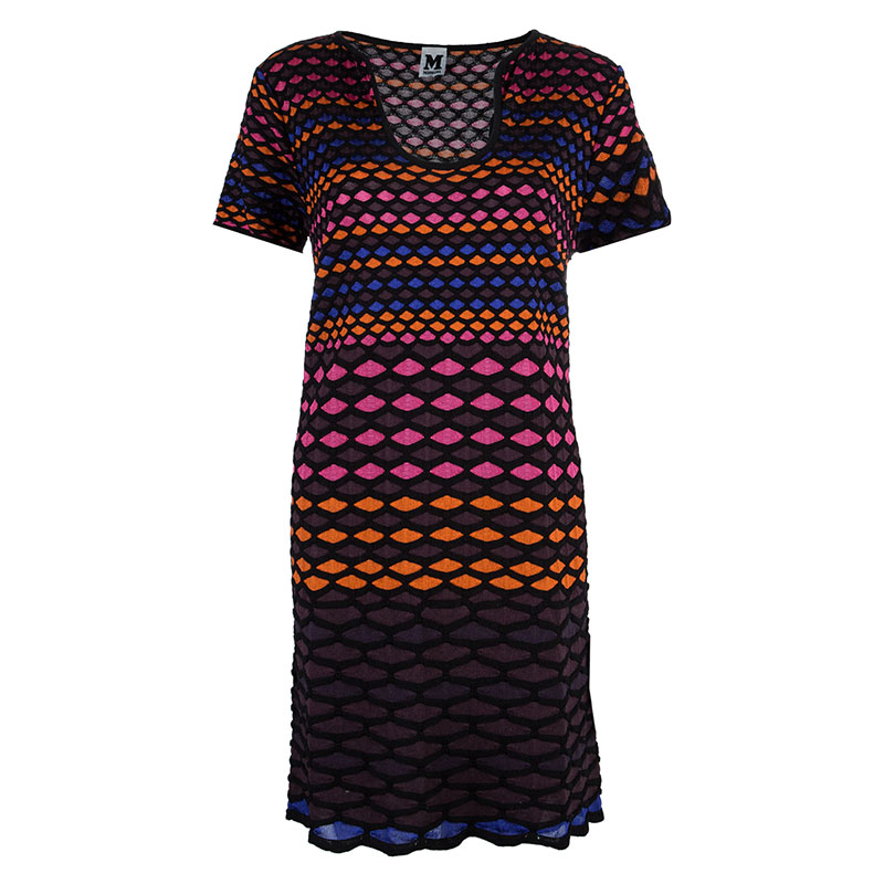 مملوكة مسبقًا فستان أم ميزوني طباعة هندسية متعددة الألوان XL