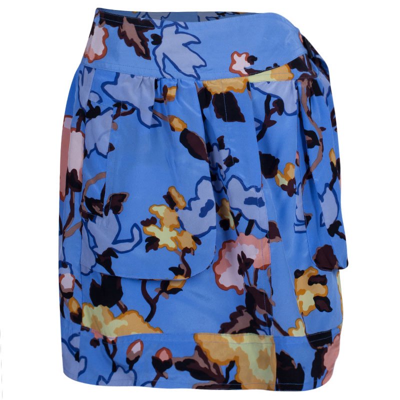 Pre Owned M Missoni Multicolor Print Silk Skirt M