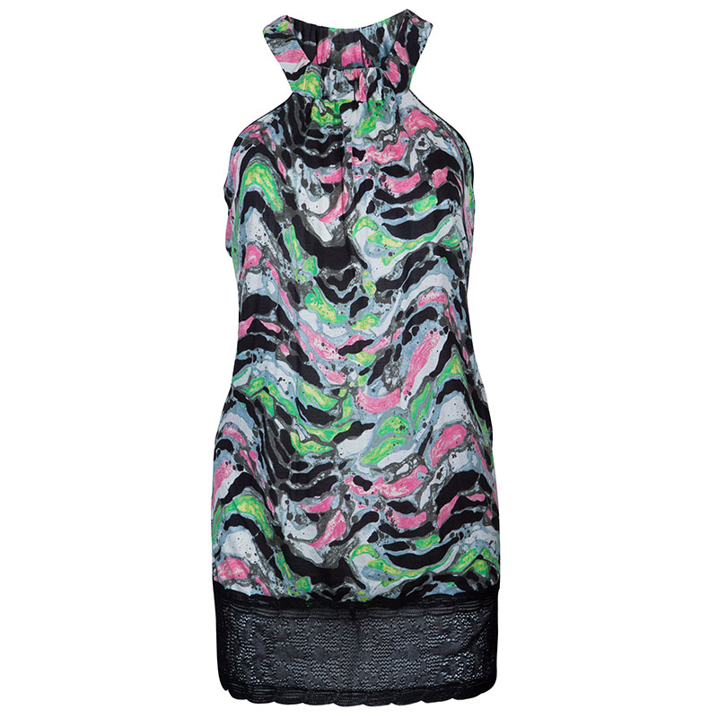 Pre Owned M Missoni Multicolor Lace Trim Top S