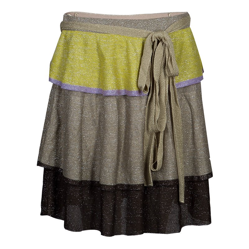 مملوكة مسبقًا  M Missoni Metallic Tricolor Skirt L