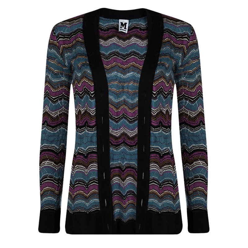 Pre Owned كارديغان أم ميزوني تريكو متعدد الألوان أزرار أمامية S