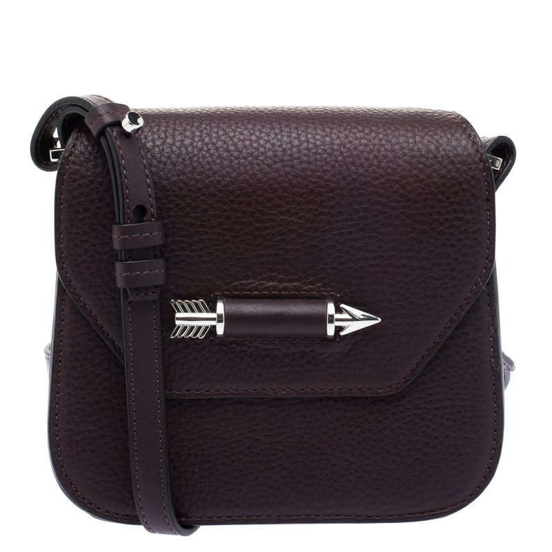Mackage Burgundy Leather Mini Novaki Crossbody Bag