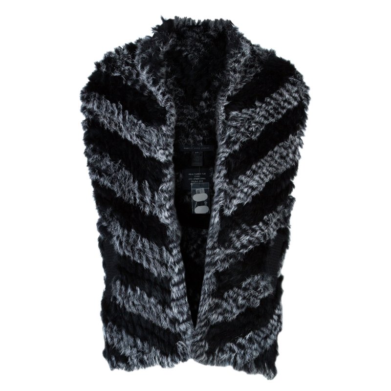 Marc by Marc Jacobs Black Leelee Fur Vest S