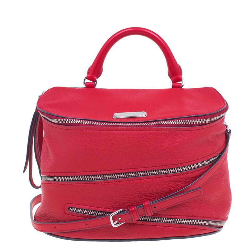 Pre Owned Marc by Marc Jacobs Red Goatskin Leather Serpentine Shoulder Bag