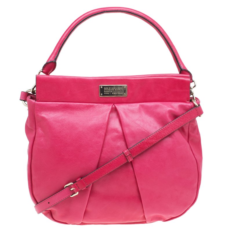 Pre Owned Marc by Marc Jacobs Pink Leather Marchive Hilli Hobo