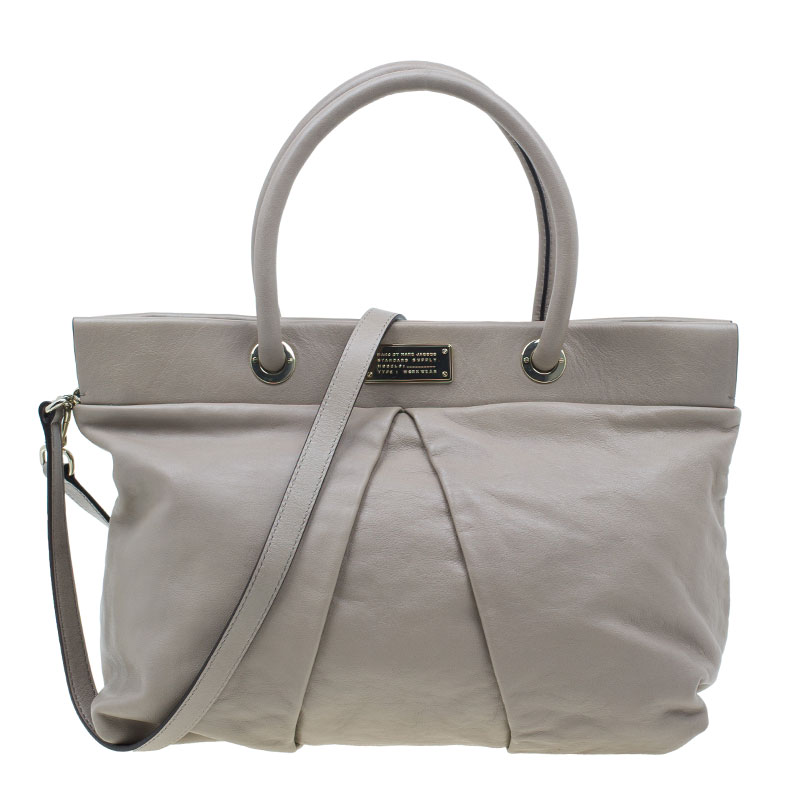 Pre Owned حقيبة مارك باي مارك جاكوبس مارشيف جلد رمادي