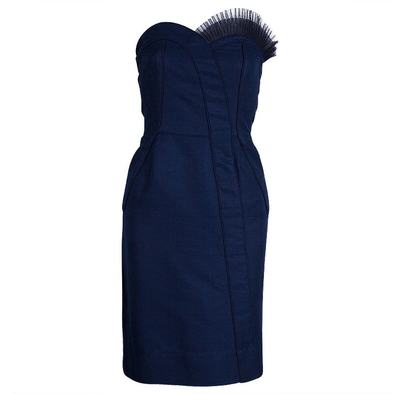 Pre Owned Marc by Marc Jacobs Navy Blue Sleeveless Dress M