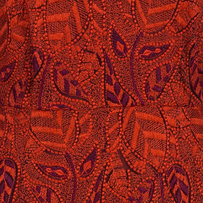 Pre Owned Marc by Marc Jacobs Red Embroidered Full Sleeve Dress S