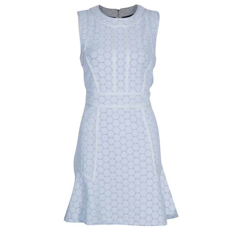 Pre Owned Marc by Marc Jacobs White Leyna Dotty Ponte Dress S