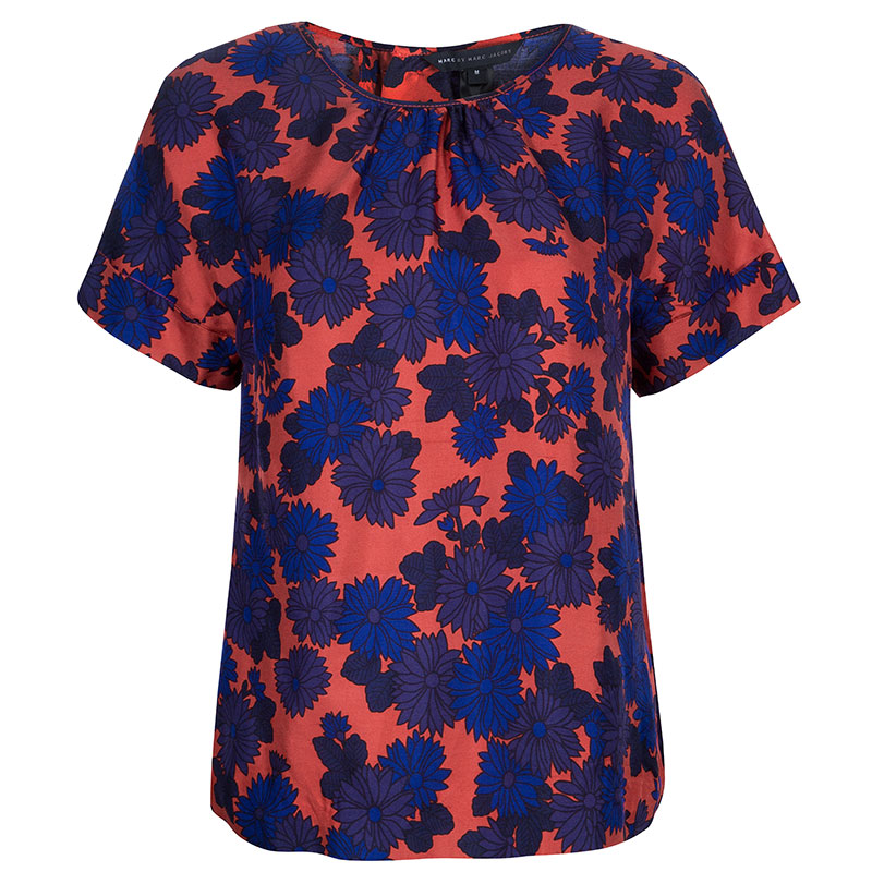 For pokker chef Betsy Trotwood Marc by Marc Jacobs Floral Print Silk Top M Marc by Marc Jacobs | TLC