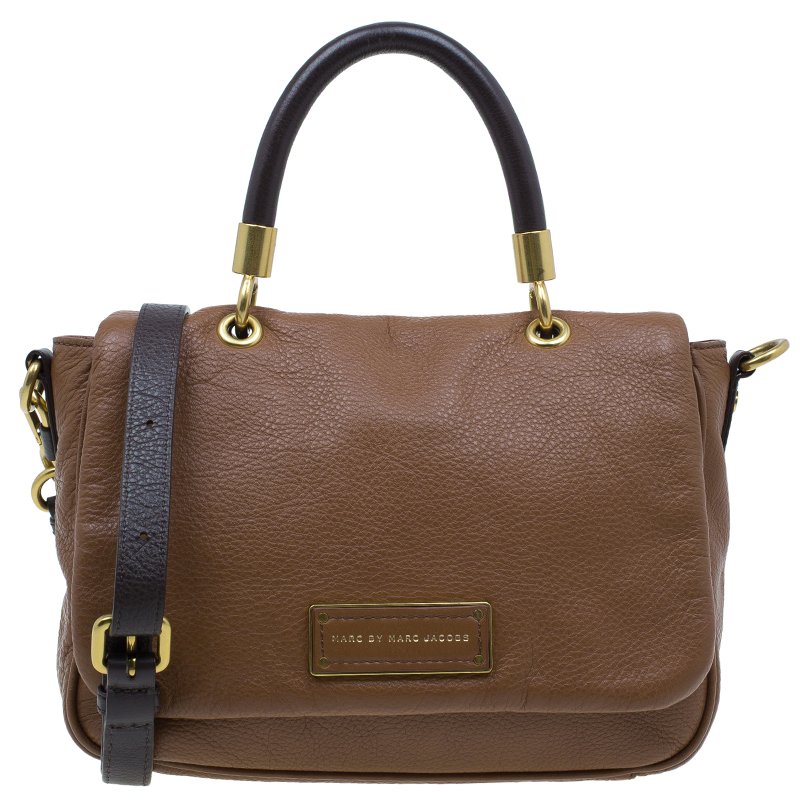 Pre Owned Marc by Marc Jacobs Brown Two Tone Leather Too Hot To Handle Shoulder Bag