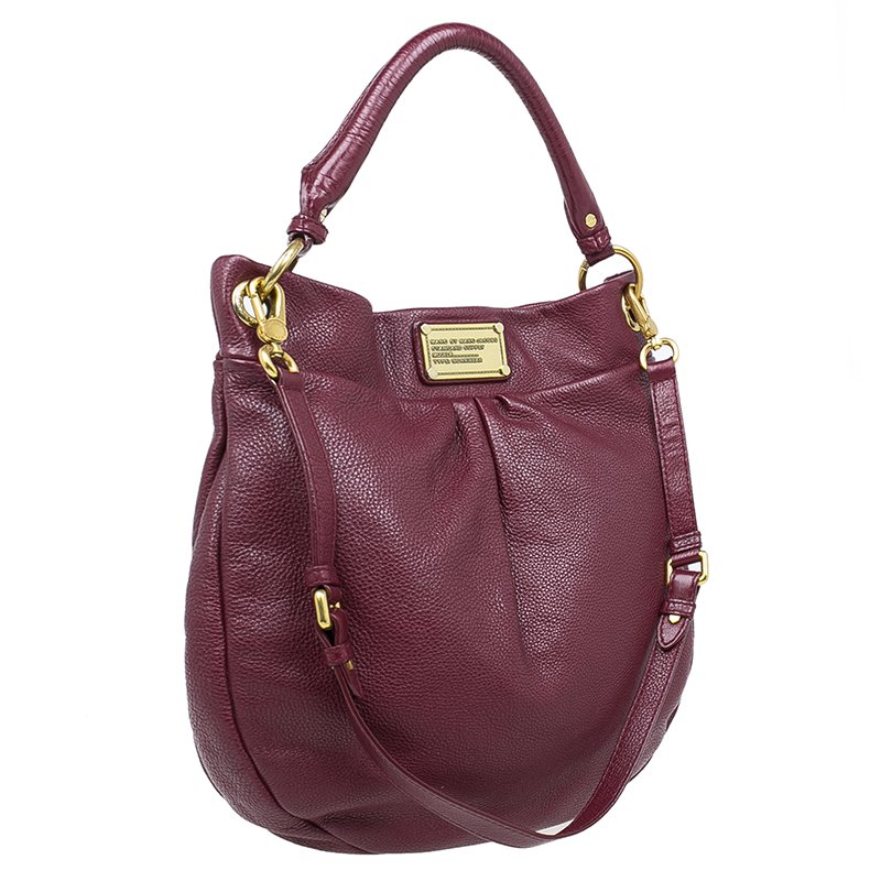 Marc by Marc Jacobs Burgundy Leather Classic Q Hillier Hobo Bag Marc by ...