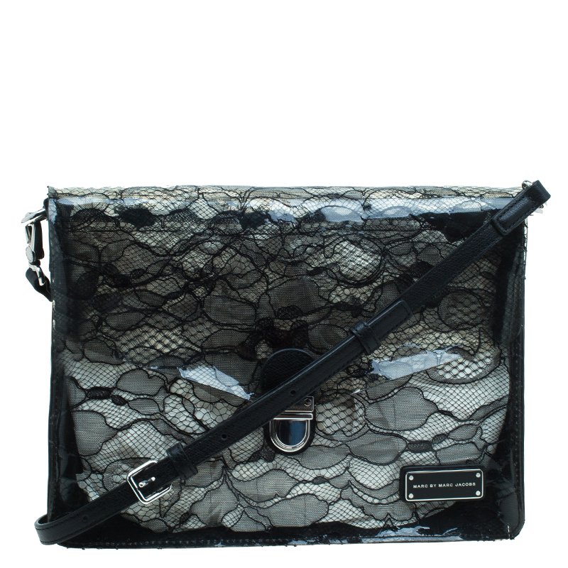 مملوكة مسبقًا حقيبة تابلت مارك باي مارك جاكوبس  دانتيل جلد أسود للكتف