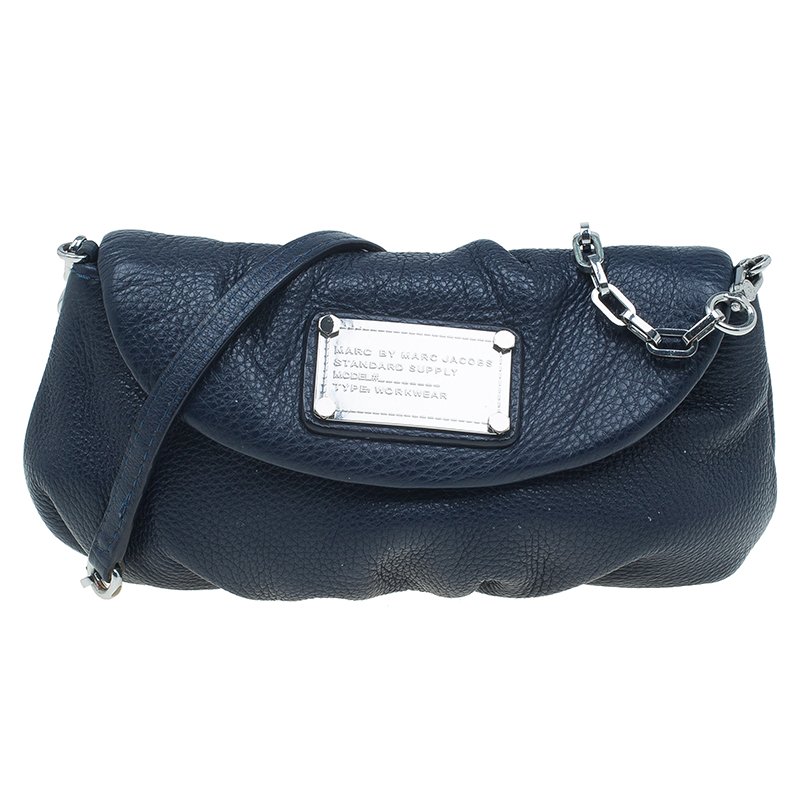 Marc By Jacobs Navy Blue Leather Classic Q Karlie Crossbody Bag