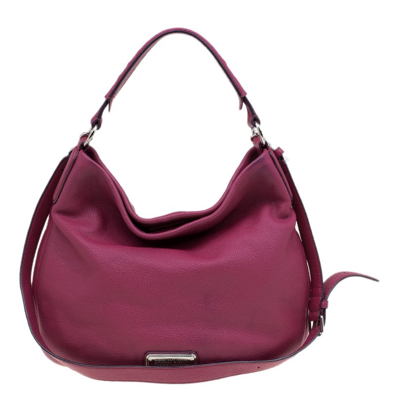 Pre Owned Marc by Marc Jacobs Burgundy Pebbled Leather New Q Hillier Hobo
